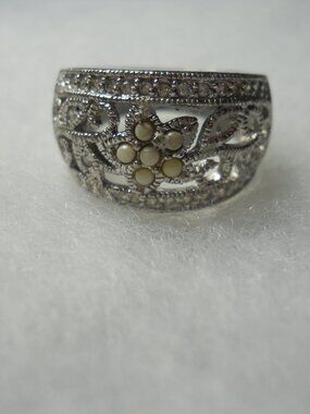 HAN - Sterling Art Deco Flower Ring  730